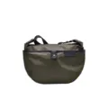 Olive green nylon crossbody shoulder bag for women, simple and stylish daily messenger bag. - Green