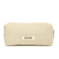 Beige ribfluwelen etui esthetische kantoorbenodigdheden opbergtas en draagbare cosmetische tas - Broken Wit