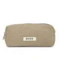 Retro corduroy etui grote capaciteit effen kleur kantoorartikelen opbergtas cosmetica - Grijs
