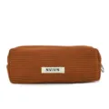 Retro bruine corduroy etui grote capaciteit briefpapier en cosmetische opbergtas voor studenten - Bruin
