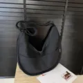 Black canvas crescent crossbody bag casual daily dumpling shoulder bag large capacity for women - Canvas Black