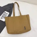 Lässige Canvas-Tasche für Damen, große Kapazität, modische Schultertasche für den Alltag. - Braun