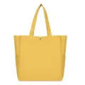 Korean style canvas tote bag, casual daily shopping shoulder bag with snap button closure. - Yellow