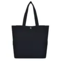 Black canvas tote bag, simple minimalist shoulder bag for daily use and shopping. - Black