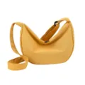 Sac bandoulière en toile jaune, sac croissant décontracté pour femme, grande capacité. - Jaune