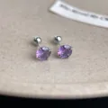 Edelstahl lila Zirkon Schraubverschluss Knorpel Ohrringe für den täglichen bequemen. - Schraub-Ohrknorpelstecker (5396) / 1 Stück (6mm Zirkonia) / Lila