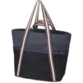 Women mesh beach tote bag casual pool travel handbag vacation swimming storage bag with straps - Black