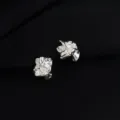 Unregelmäßige geschmolzene silberne Ohrclips, minimalistische Ohrringe ohne Ohrlöcher Damen. - Meteoritenblock