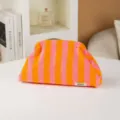 Orange pink striped terry cloth cloud clutch bag, stylish cosmetic pouch for women. - Orange and Purple Stripes
