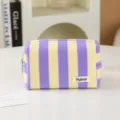 Borsa cosmetica a righe viola giallo trousse in spugna borsa per trucco carina - Righe Viola e Gialle