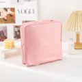 Pink large capacity upright cosmetic bag portable travel waterproof makeup pouch - Pink