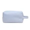 Light blue waffle cosmetic bag, stylish travel portable toiletry bag for daily makeup storage. - Light Blue