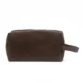 Dark brown waffle makeup bag, stylish travel portable multi-functional toiletry organizer. - Coffee