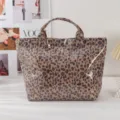 Leopardenmuster Transparente PVC Tote Tasche Grosse Kapazitat Modische Handtasche Alltag - Leopardenbraun