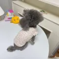 Cute floral pet vest for small dogs and cats, spring summer sleeveless ruffles dog apparel detail - XS / Miya White