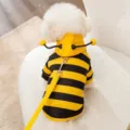 Schattig hond bij kostuum winter warme huisdier hoodie geel zwarte strepen puppy kat kleding - Geel bijtje (aanlijnbaar)