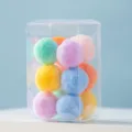pon pon di peluche colorati in scatola trasparente, morbido gioco per gatti accessori per animali - 3cm (12 Pezzi/Confezione) / Un colore