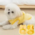 Carina gilet giallo per cani con pulcino 3D, vestiti estivi traspiranti per piccoli animali. - Taglia L / Top / Pulcino Giallo Rock (Trazione)