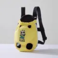 Breathable pet carrier backpack for small dogs and cats, yellow mesh front chest bag, portable. - L / Yellow And Black