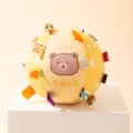 Grand ballon en peluche couineur pour chien avec des rubans colorés interactifs et amusants. - 10cm / Ours à empreintes jaune