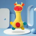 Cute plush dog toy interactive chew squeaker for small and medium dogs pet training supply - Squeaky Fun Toy / Giraffe Yellow