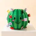Grand jouet en peluche pastèque pour chien avec son, adorable jouet à mâcher interactif. - 10cm / Pastèque à rayures vert foncé