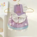 Precioso vestido morado para mascotas con gran lazo y volantes para gatos y perros en primavera. - Lazo Grande Púrpura