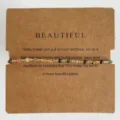 Zarte Perlenkette mit Wunschkarte, minimalistischer ästhetischer Schmuck für Frauen. - Mehrfarbiger Turmalin Stil (2358) / bunt