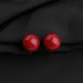 Elegante rote Kugel-Ohrclips für ungeohrte Ohren, schicker Glasperlen-Stil Modeschmuck. - Rote Glasperle Ohrclip / 12mm / Rot