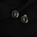 Elegante schwarze goldene Ohrclips mit Rosendesign modischer Ohrschmuck fur Damen - Schwarz Gold Kleine Blume