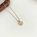 Filigrane 18K vergoldete Perlmutt Rose Anhänger Halskette, elegante Damenkette Schmuck. - Rosen Halskette (4571)