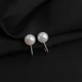 Elegante vergoldete Perlen-Ohrclips für ungebohrte Ohren, schicker und zarter Ohrschmuck. - Weiße Glasperle Ohrclip / 6mm / Weiß
