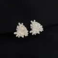 Irregular metallic molten texture pearl clip earrings for women elegant daily jewelry - Irregular Lava Pearl Ear Clip (W627)