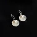 Elegant silver seashell pearl earrings stylish minimalist design for women daily wear accessory - Double Layer Clip-On Earrings / Shell Pearl