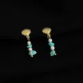 Orecchini pendenti con conchiglia perla turchese placcati in oro elegante gioiello - Stile Nappina con Conchiglia e Turchese / Blu - Turchese Sintetico