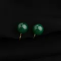 Eleganti orecchini clip con perline verdi e finitura dorata per orecchie non forate gioielli. - Stile Agata Verde 12mm / Verde