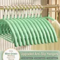 Grucce appendiabiti antiscivolo verde menta, design senza cuciture anti-segni per la casa. - Antiscivolo e anti-deformazione (Verde menta)