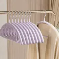 Grucce per abiti antiscivolo lavanda, appendiabiti curvi con protezione per spalle per guardaroba. - Antiscivolo e anti-deformazione (Viola ibisco)