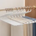 Multi-layer pants hanger stainless steel non-slip trouser rack space saving closet organizer - Forward Style / 35cm / Pure White