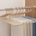 Multi-layer pants hanger, cheese apricot color, space-saving Z-shaped metal closet organizer. - Forward Style / 35cm / Apricot