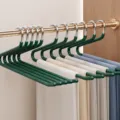 Stainless steel S-shaped pants hangers non-slip trouser racks for closet organization. - Forward Style / 35cm / Dark Green