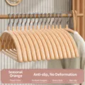 Grucce per abiti in plastica antiscivolo senza tracce curve per guardaroba domestico - Grucce antiscivolo anti-piega (Arancione monsone)