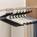 Percha para pantalones negra en forma de S de acero inoxidable, soporte antideslizante - Estilo Adelante / 35cm / Negro
