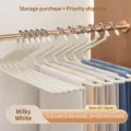 Perchas para pantalones en S de acero inoxidable antideslizantes organizador de armario. - Estilo Inverso / 35cm / Blanco Crema