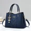 Elegant dark blue women handbag large capacity casual shoulder bag daily commute style. - Sapphire Blue