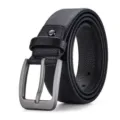 Ceinture en cuir noir pour homme avec boucle en métal mat pour un style élégant. - 110cm / Noir