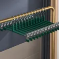 Green pants hangers with strong clips, non-slip metal skirt hangers for home wardrobe storage - Dark Green