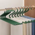 Percha para pantalones de metal en forma de S antideslizante para armario verde 35x15cm - Estilo Inverso / 35cm / Verde Oscuro