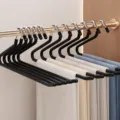 Perchas para pantalones de acero inoxidable en forma de Z ahorradoras de espacio armario negro - Estilo Inverso / 35cm / Negro