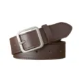 Ceinture en cuir marron classique avec boucle ardillon carrée argentée pour un style quotidien. - Longueur 110 cm largeur 3,3 cm / Boucle Carrée Café